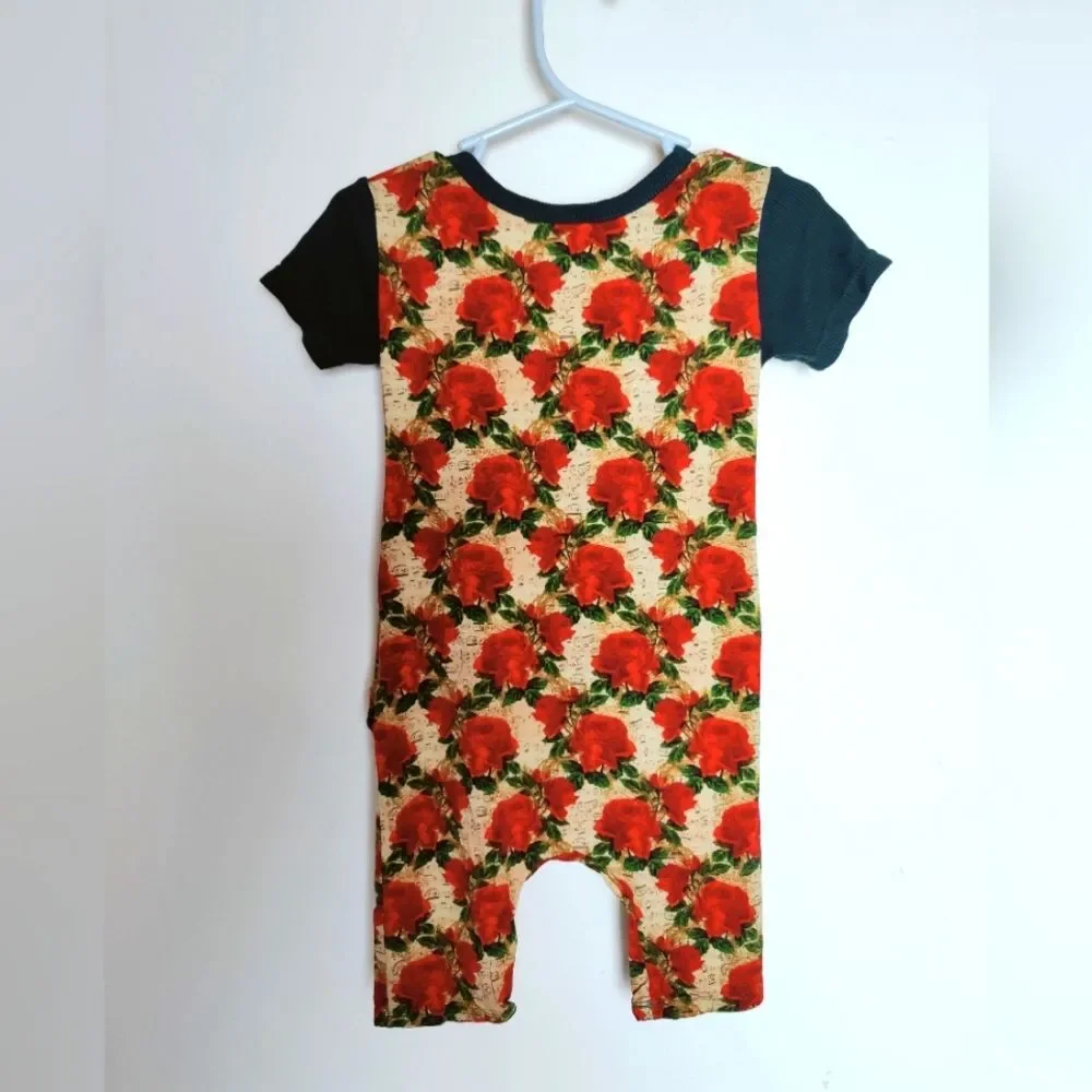 Ready Set Romper Change-A-Roo Front Opening Romper in Smell the Roses, Sz 6-12 M